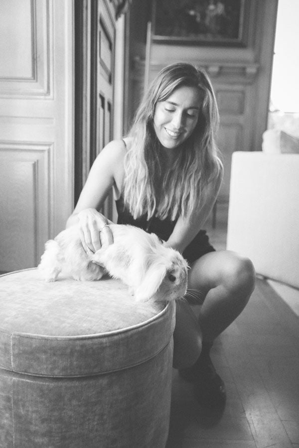 leizi founder with her bunny siza